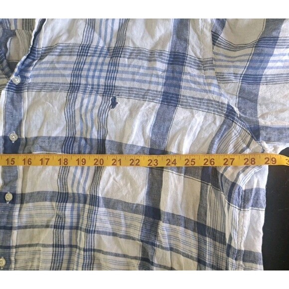 Ralph Lauren Men’s Shirt 2XL Blue White Plaid Long Sleeve Casual Button Up XXL - Picture 6 of 7